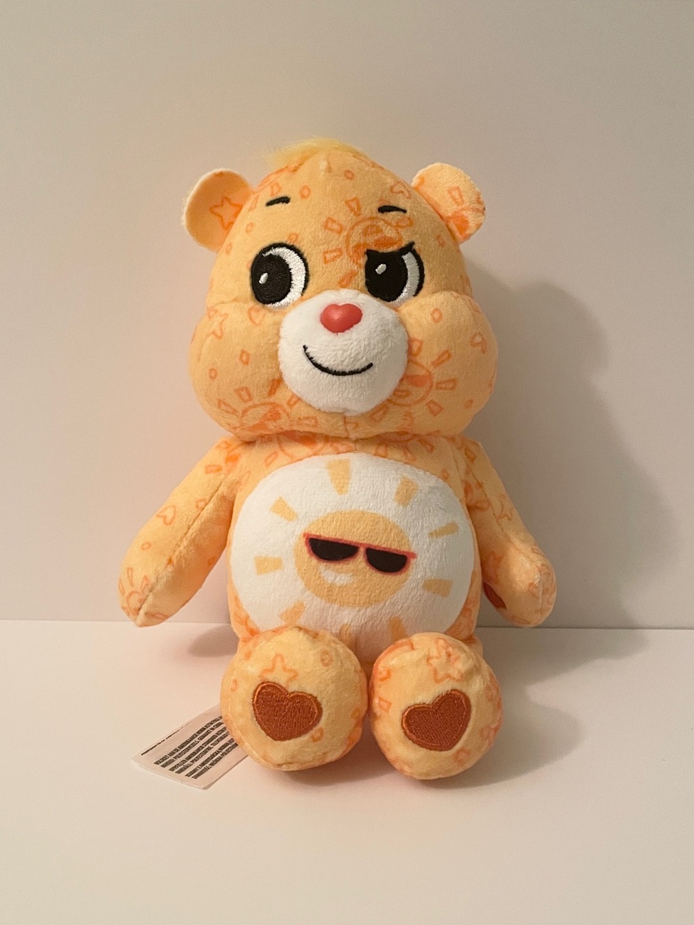 Care Bears Funshine Bear Plush Stuffed Animal Sun Print